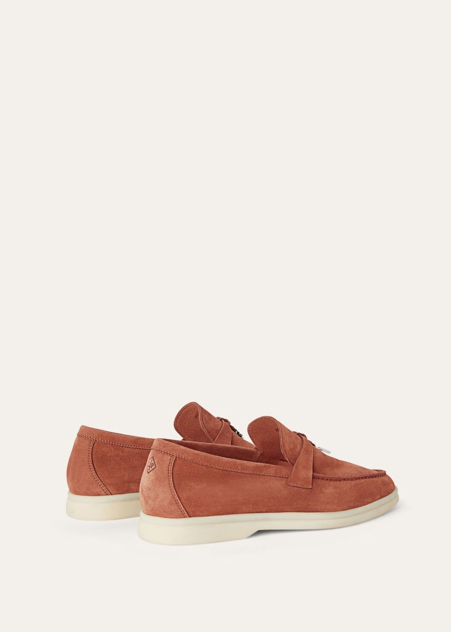 summer charms walk loafers suède stoffen oranje