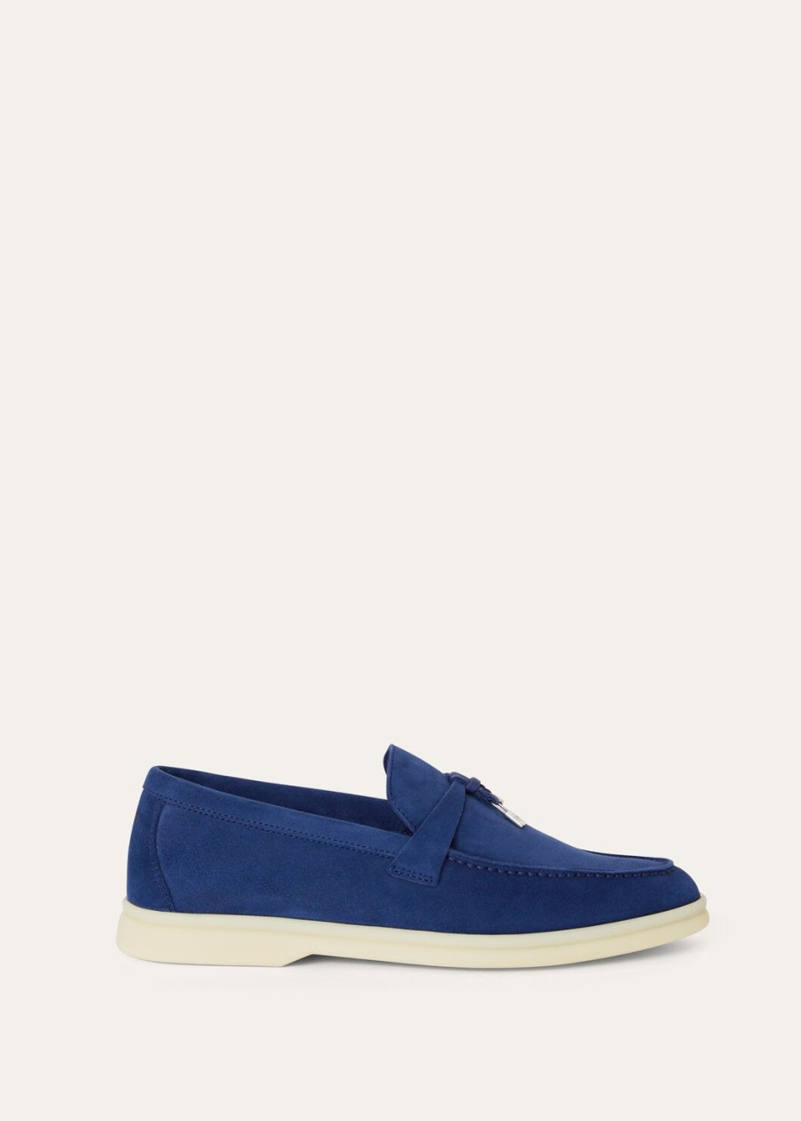 summer charms walk loafer suède blauw fluoriet