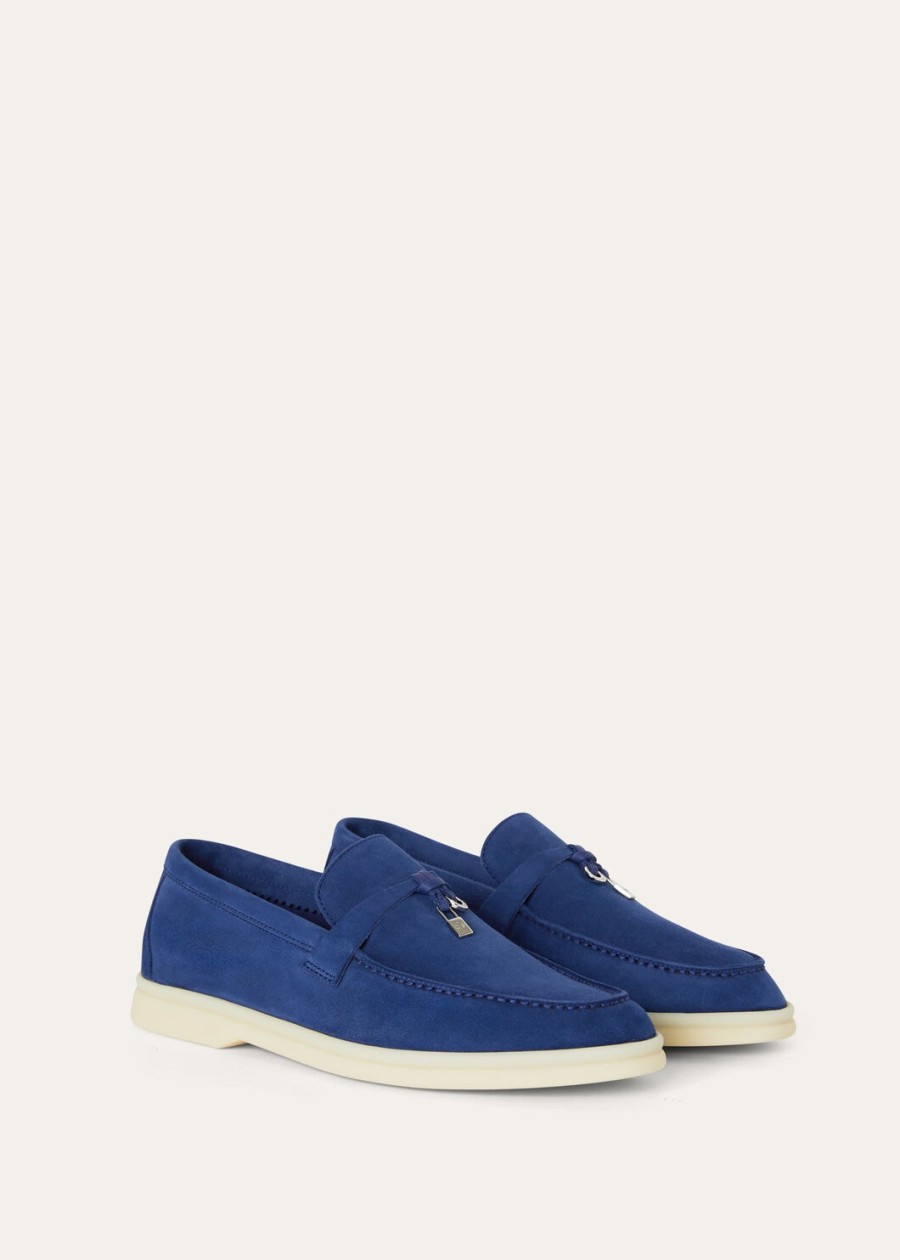 summer charms walk loafer suède blauw fluoriet