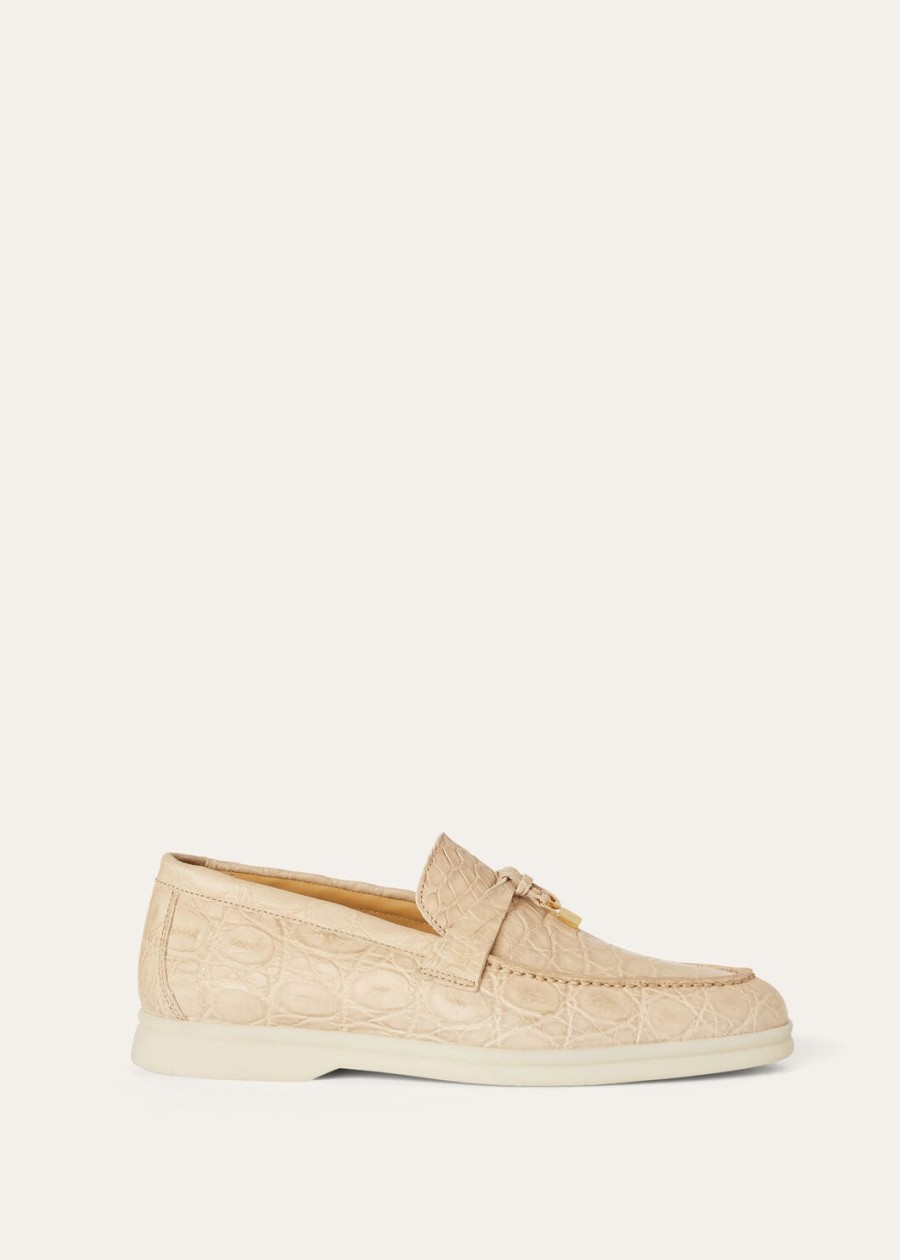 summer charms walk loafer caiman leather light mastic