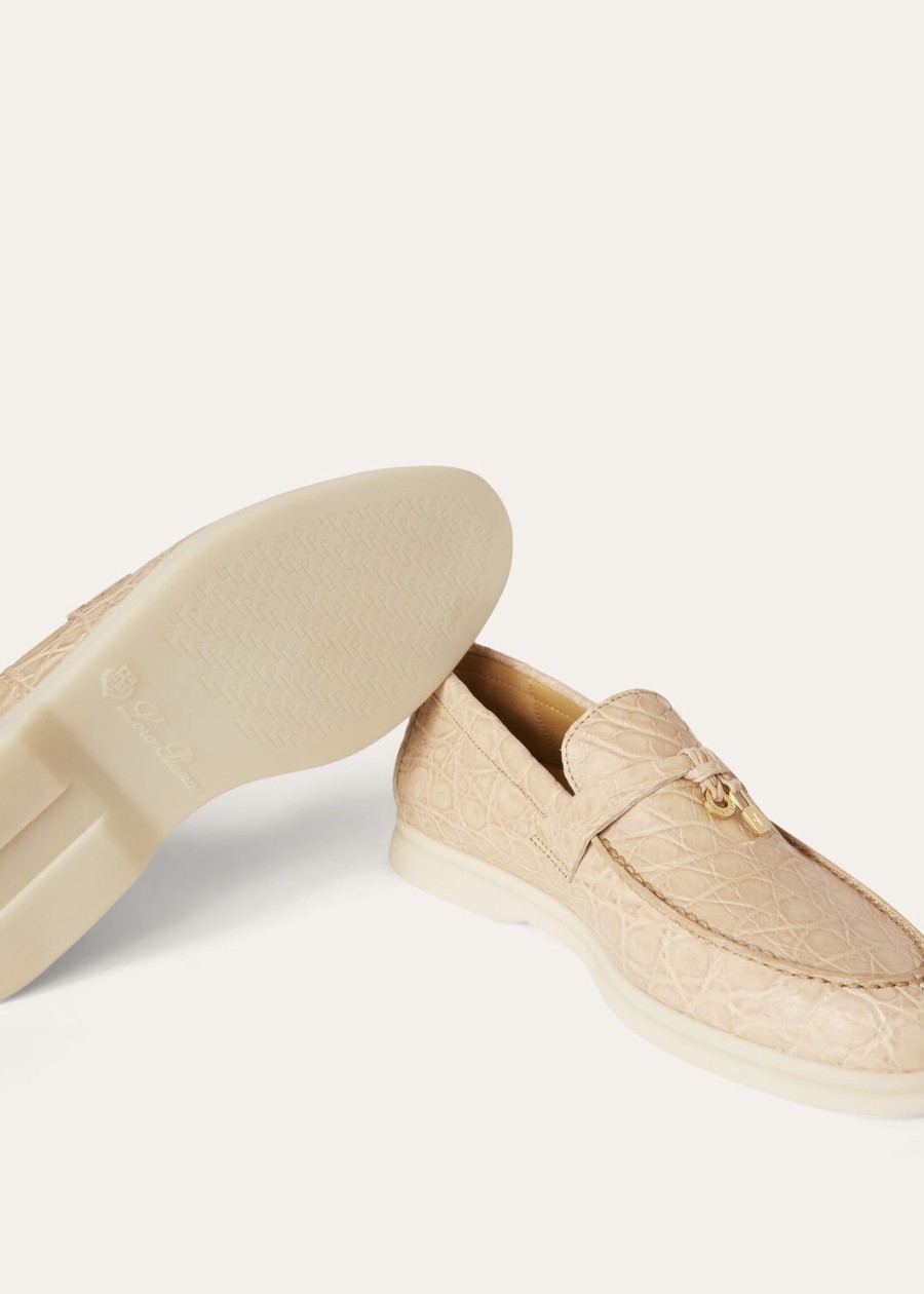 summer charms walk loafer caiman leather light mastic