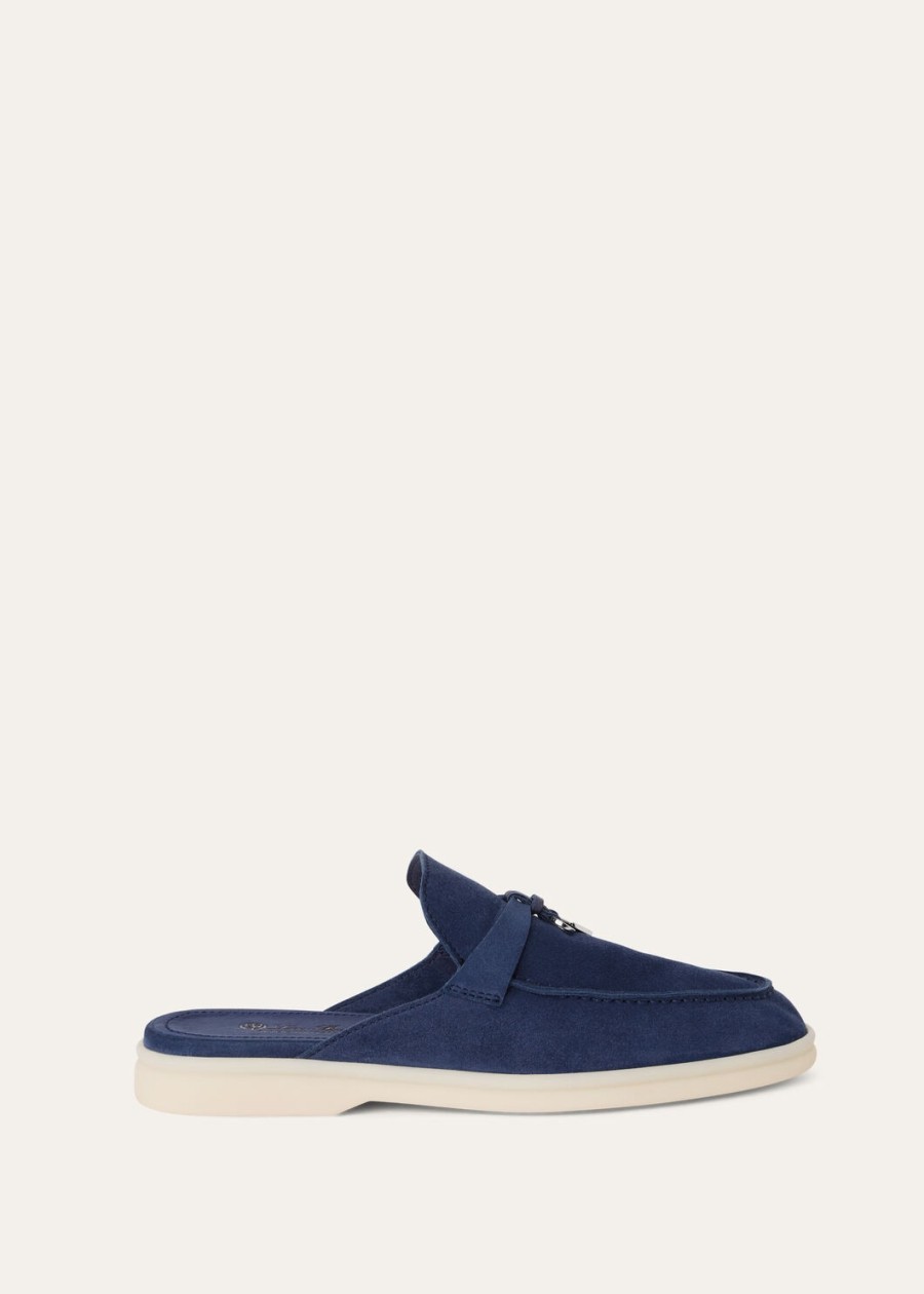 babouche charms walk loafer suède geitenleer fluorietblauw