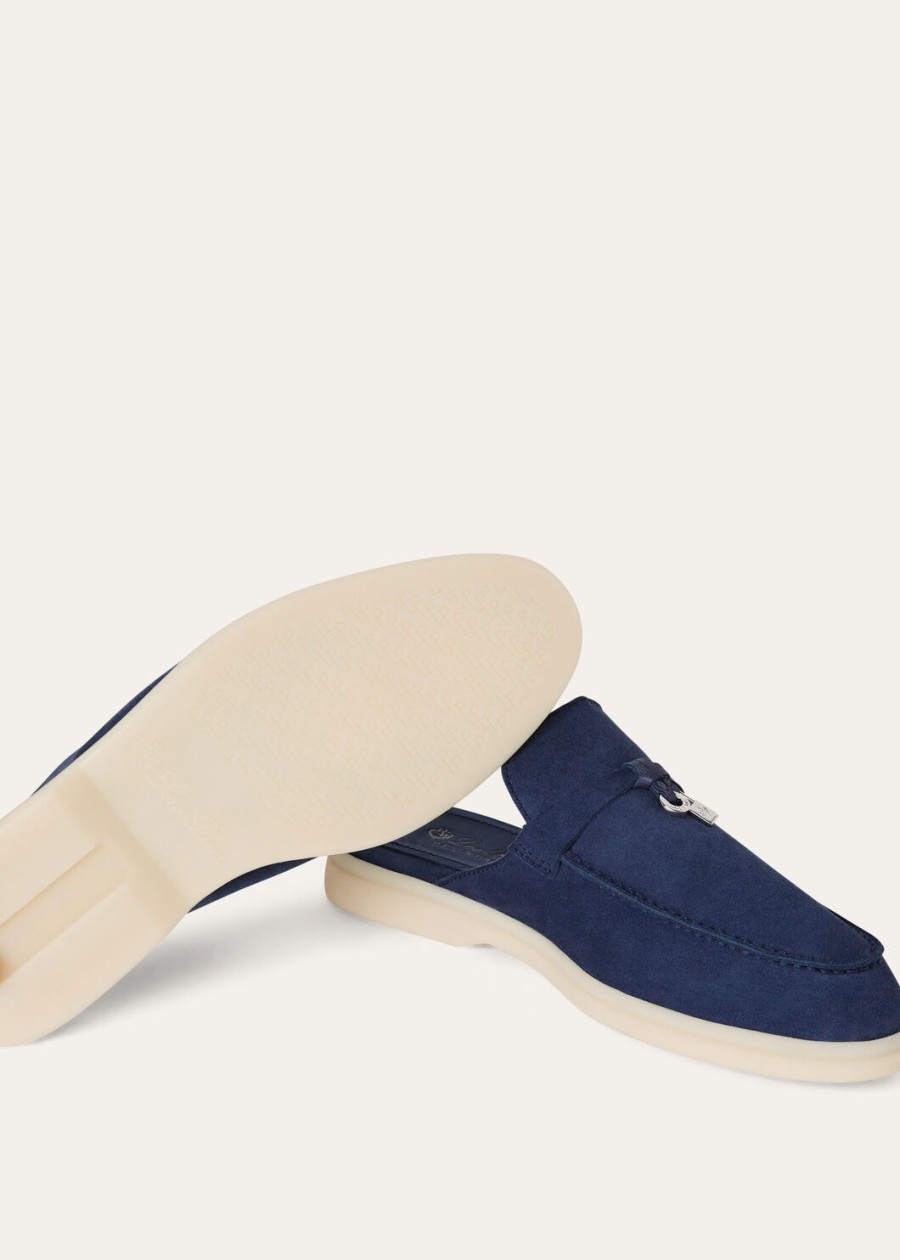 babouche charms walk loafer suède geitenleer fluorietblauw