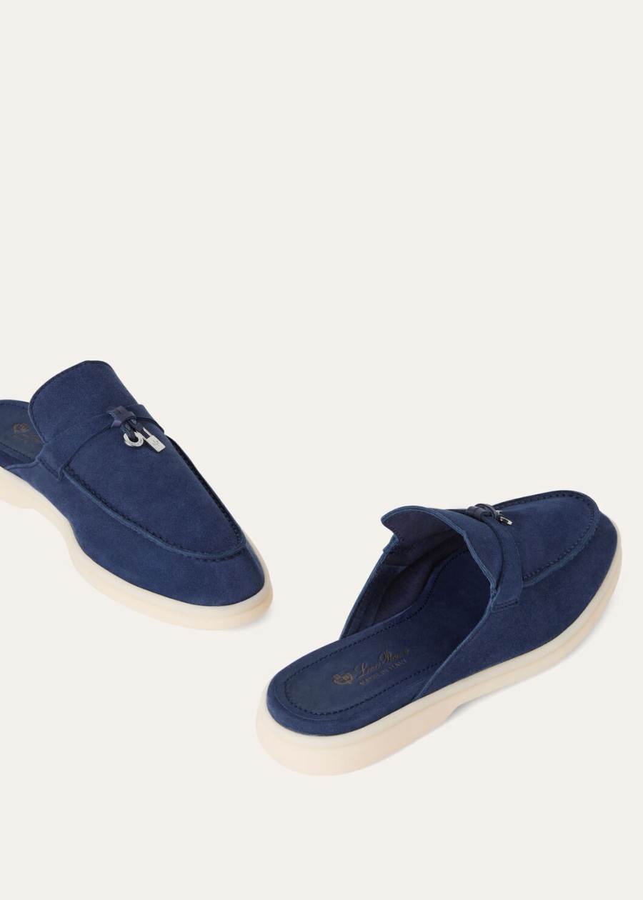 babouche charms walk loafer suède geitenleer fluorietblauw