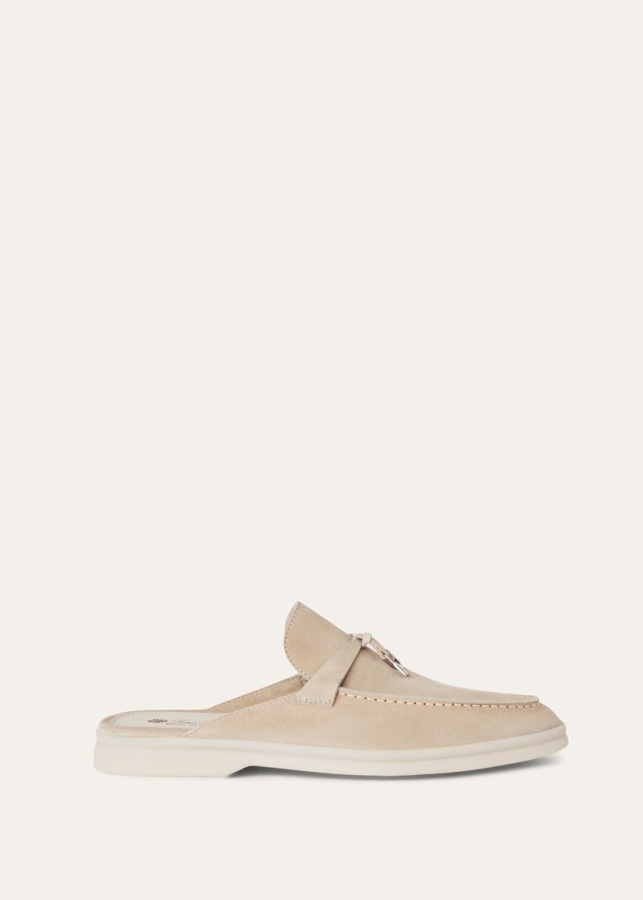 babouche charms walk loafers van suède en geitenleer