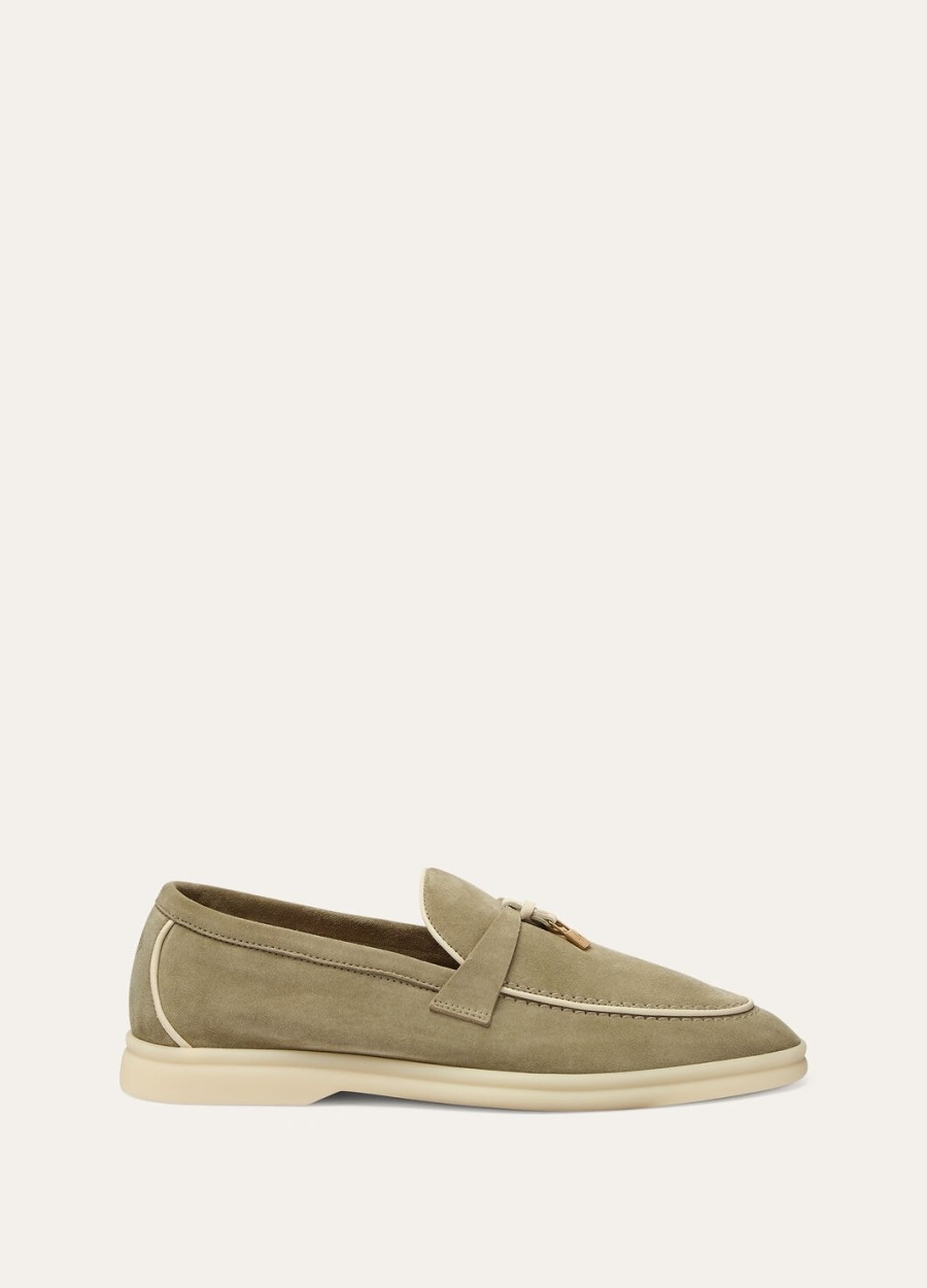 summer charms walk loafer van suèdeleer met gedroogde geitenhuid en dragonmotief