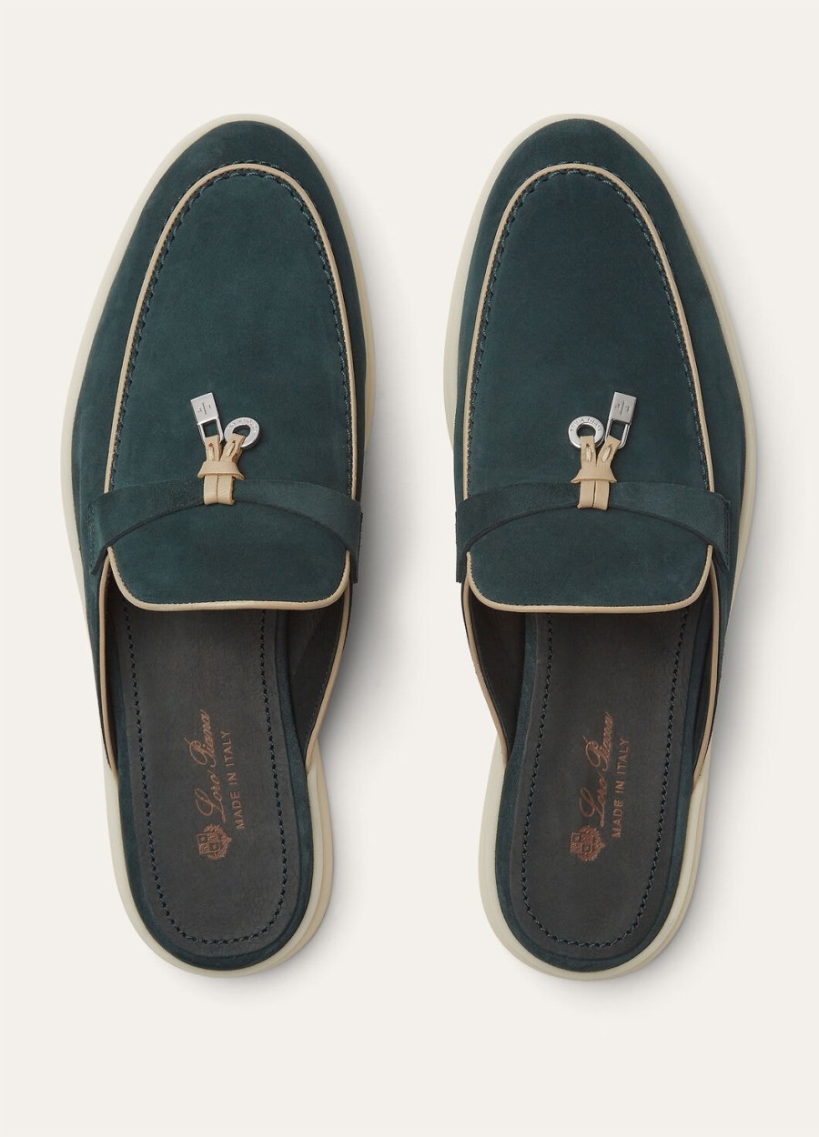 charms walk babouche loafer suede suede goat emerald noire