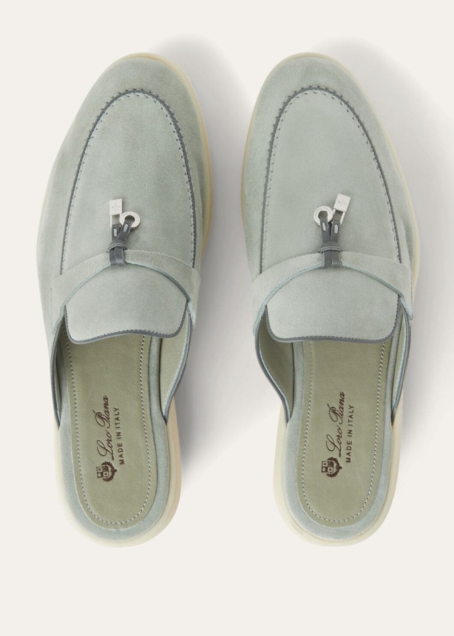 charms walk babouche loafer suède leer geitenleer eucalyptus