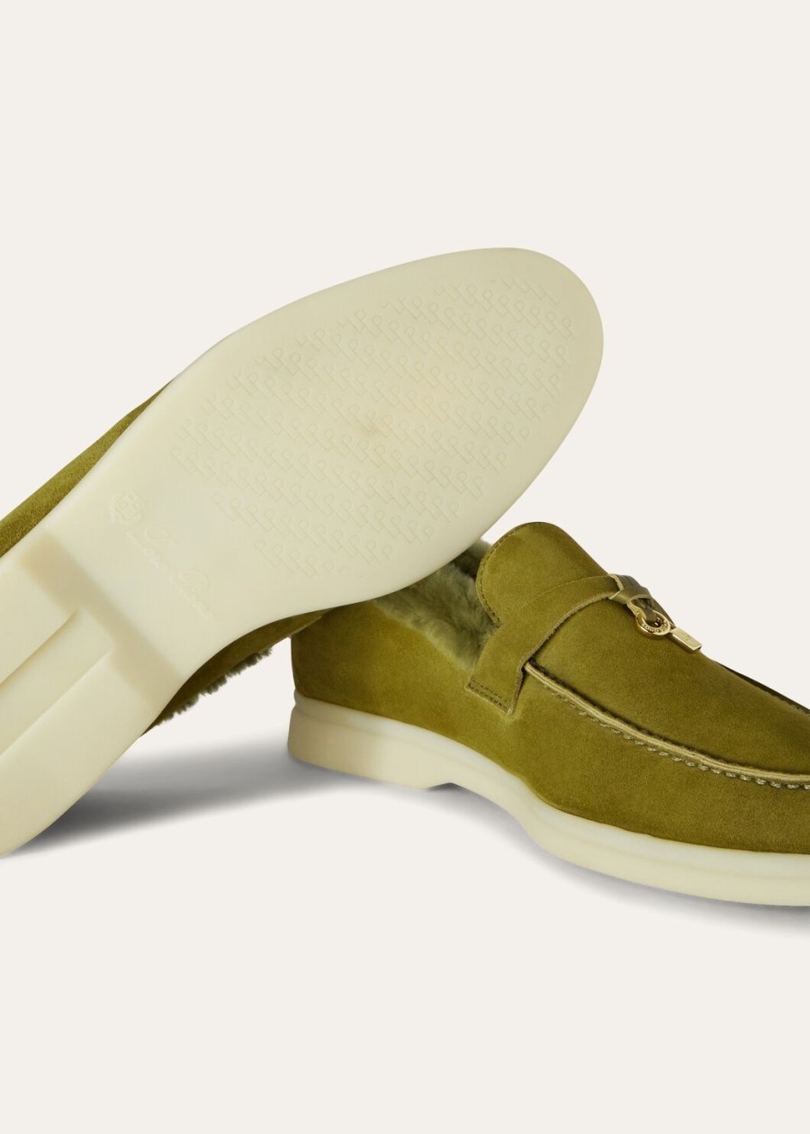 summer charms walk loafers suède olijfblad
