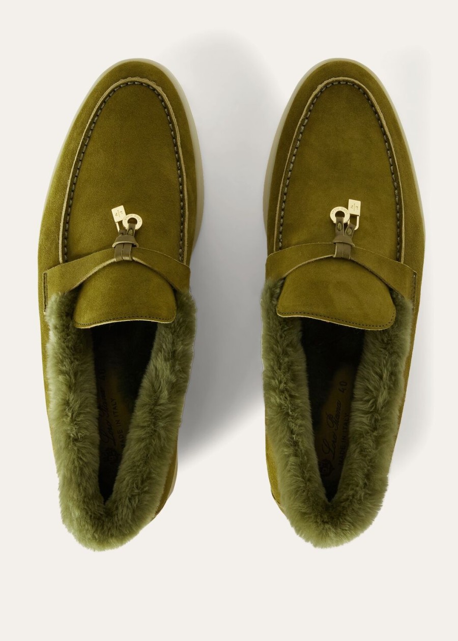 summer charms walk loafers suède olijfblad