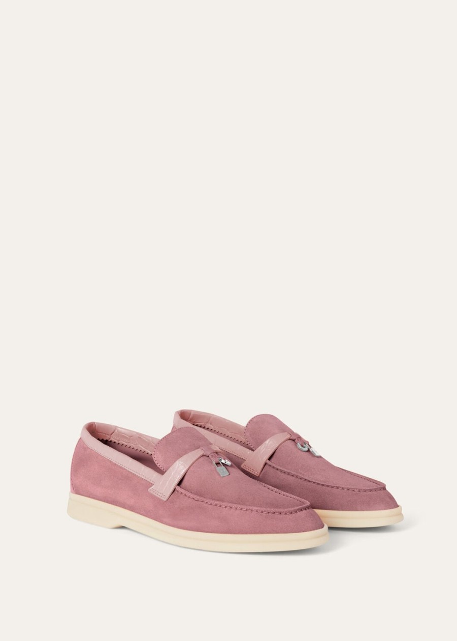 summer charms walk loafer suède noisette rose