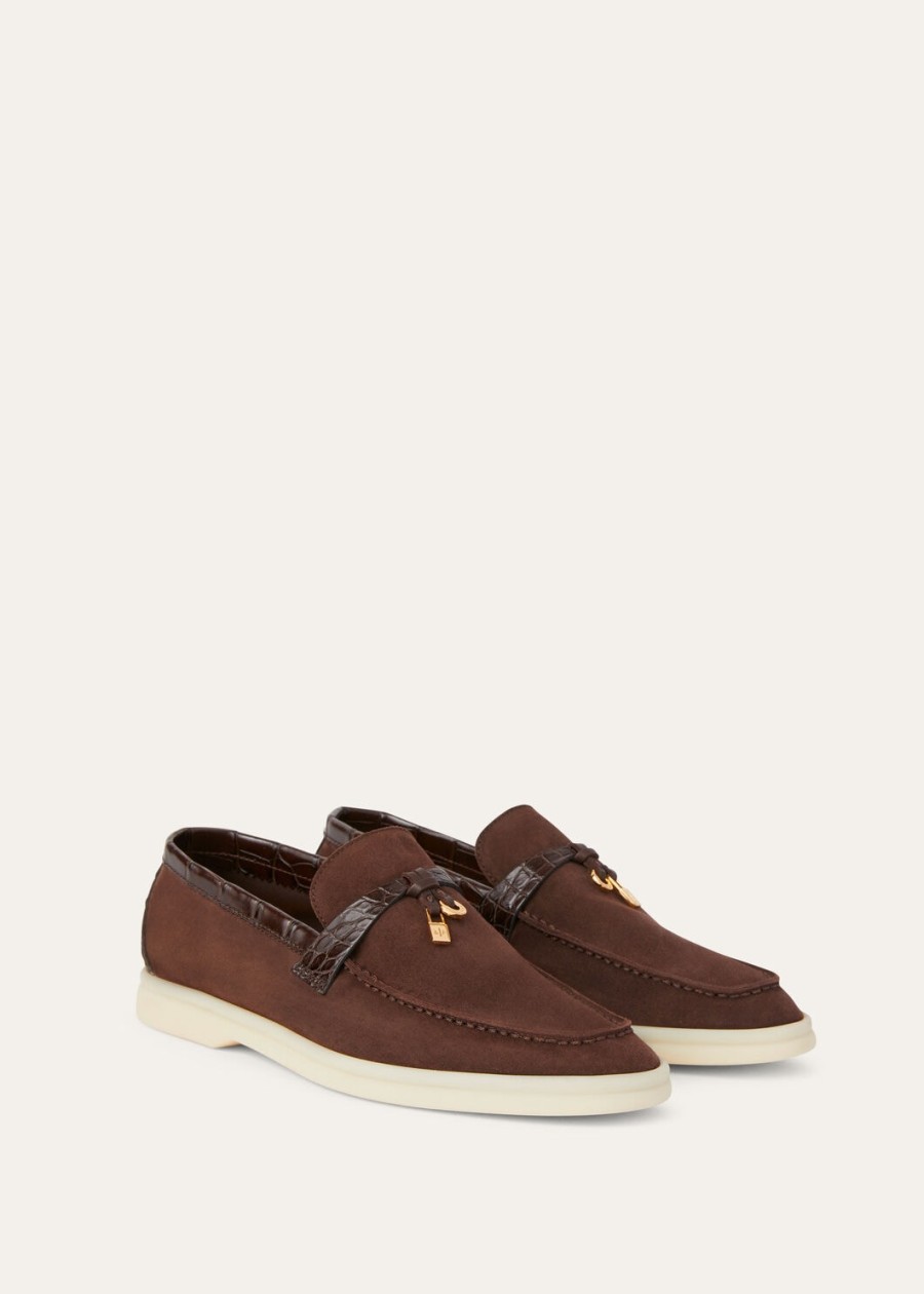 summer charms walk loafers suède chocolade