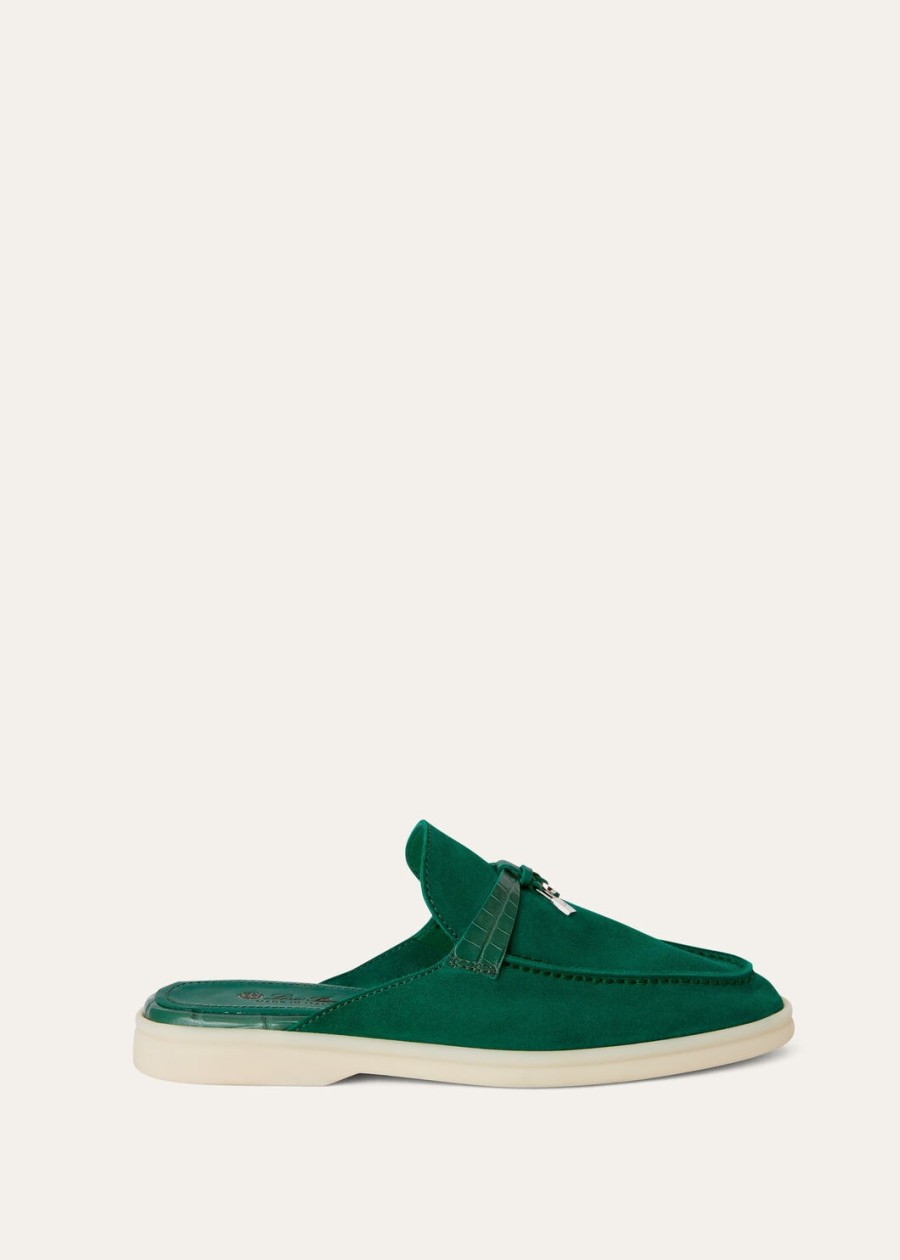 charms walk babouche loafer suède baobab groen