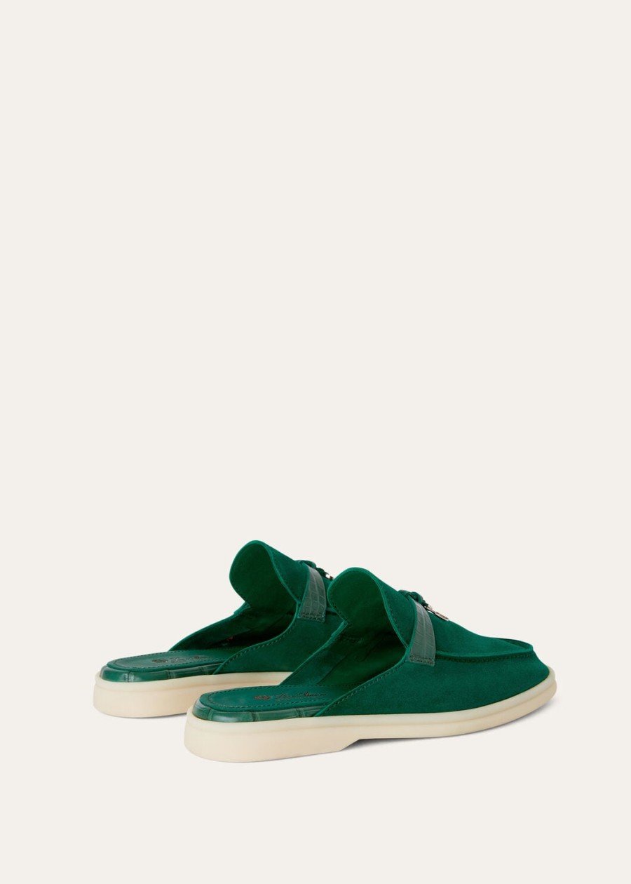 charms walk babouche loafer suède baobab groen