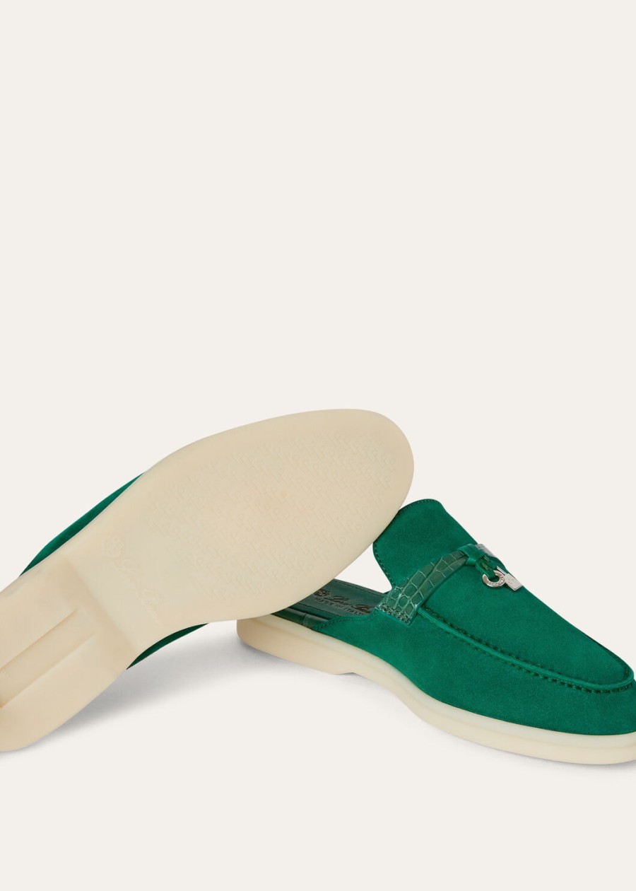 charms walk babouche loafer suède baobab groen