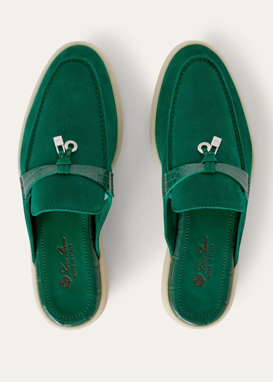 charms walk babouche loafer suède baobab groen