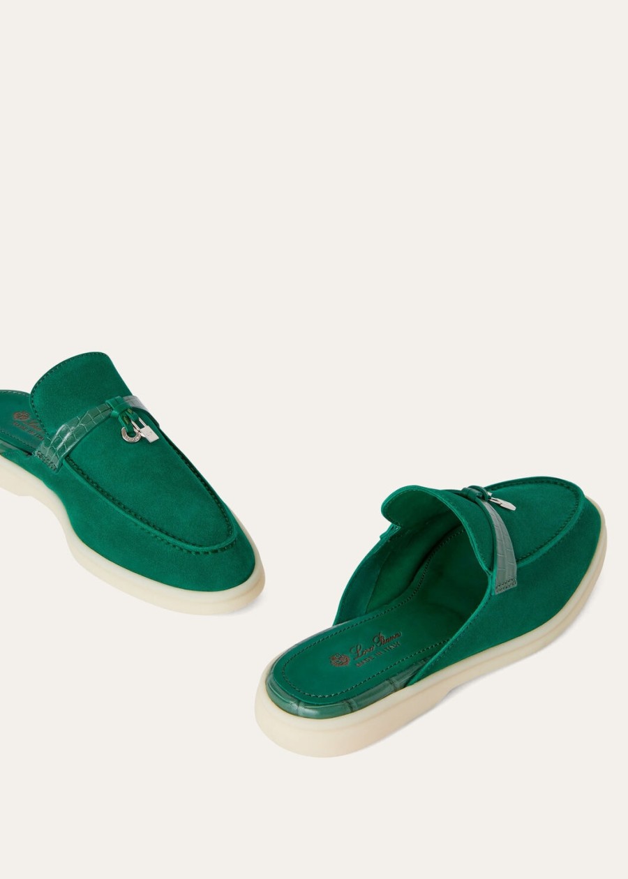 charms walk babouche loafer suède baobab groen