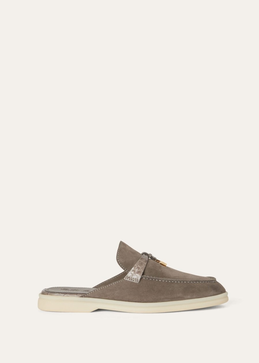 charms walk babouche loafer suede puddle grey