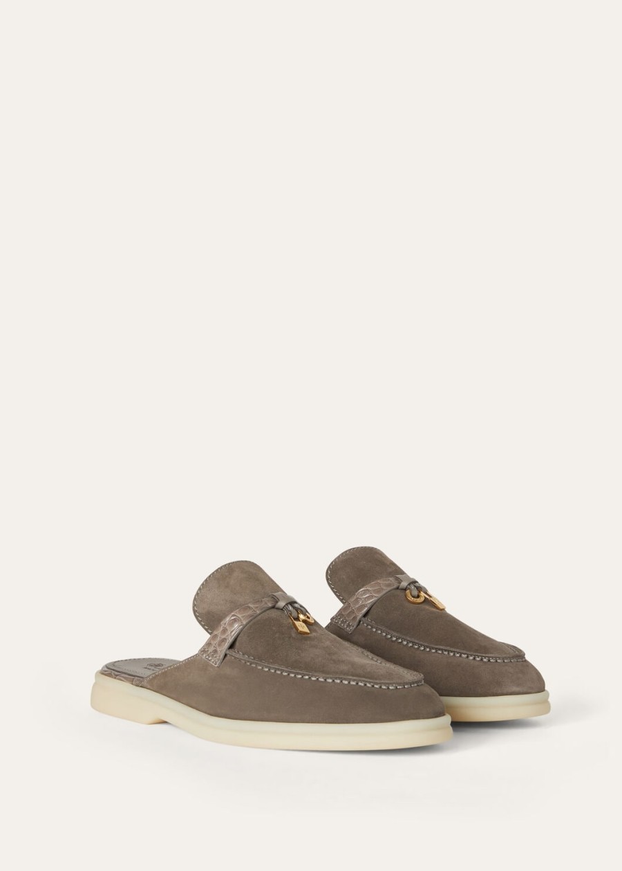 charms walk babouche loafer suede puddle grey