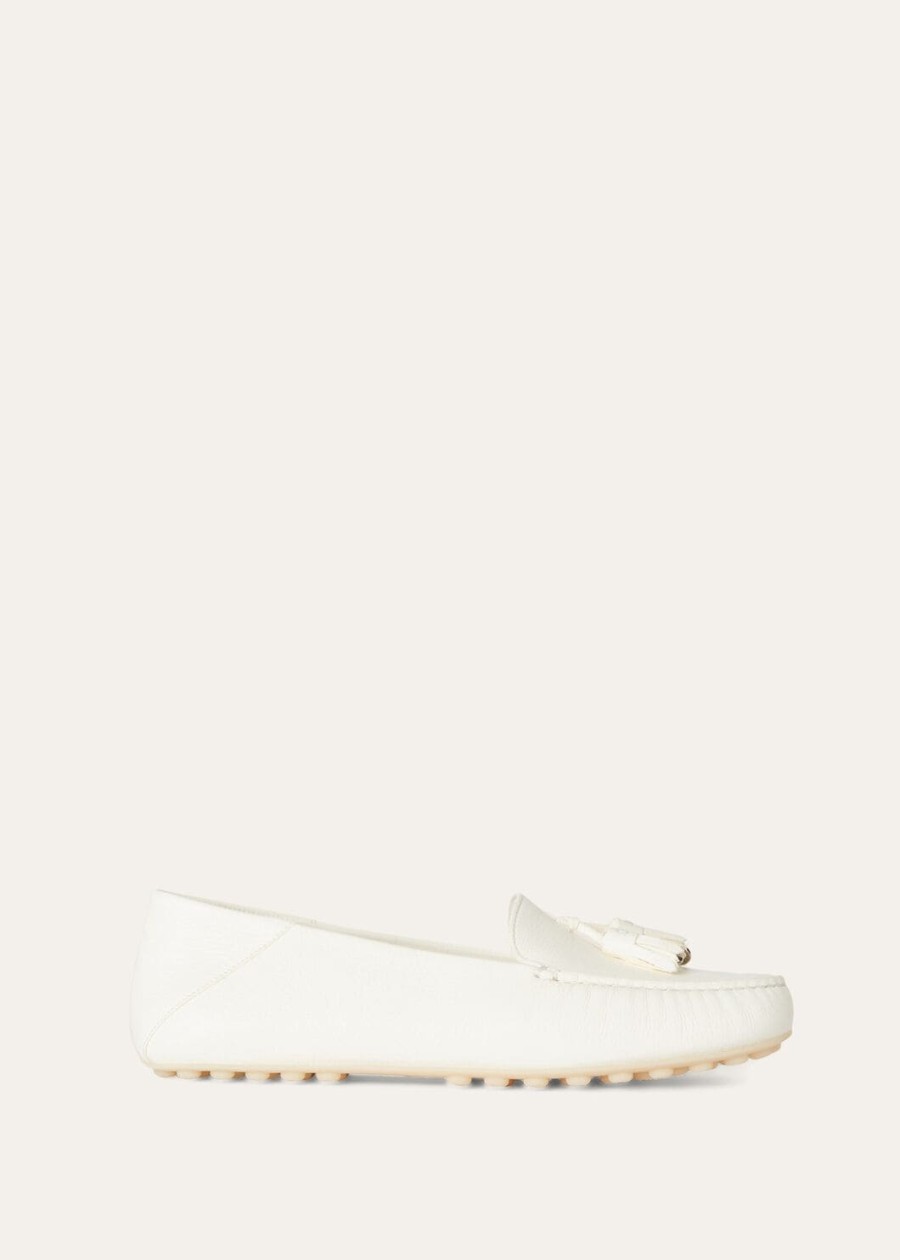 dot sole walk witte loafers van hertenleer