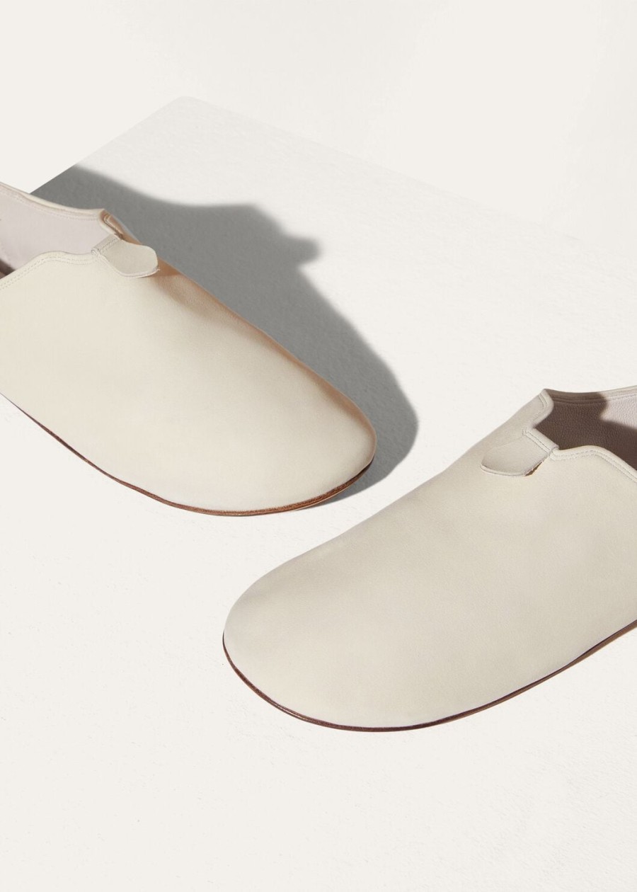 soepele loafers van fluweelwit kalfsleer