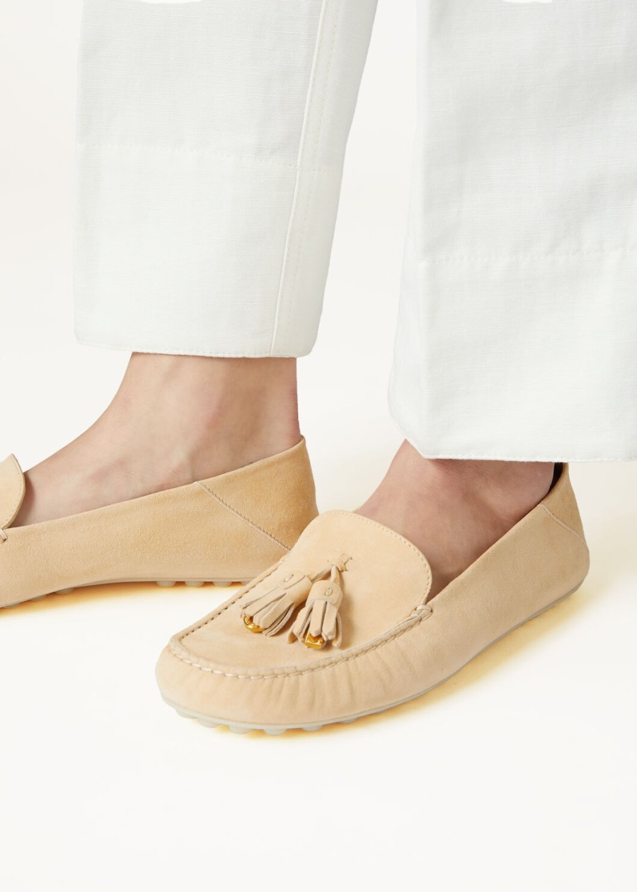 melonpan dot sole walk loafers van geitenleer