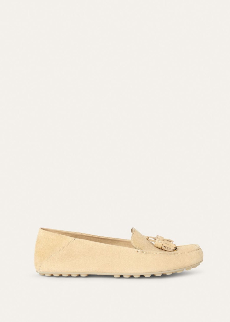 melonpan dot sole walk loafers van geitenleer