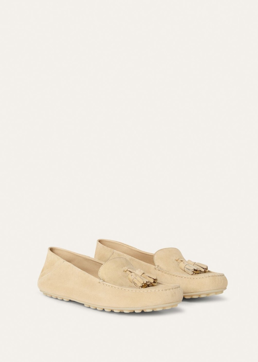 melonpan dot sole walk loafers van geitenleer