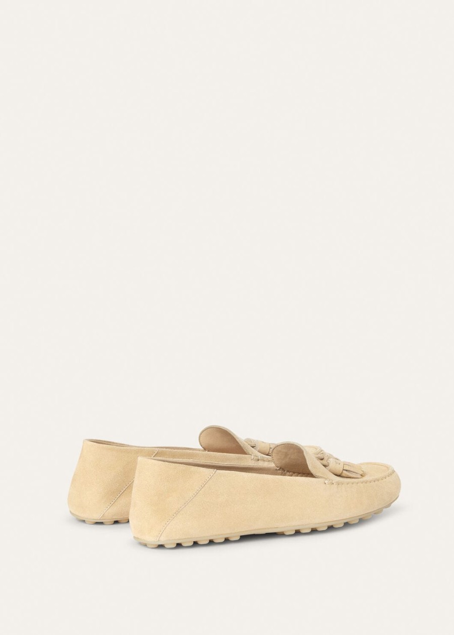 melonpan dot sole walk loafers van geitenleer