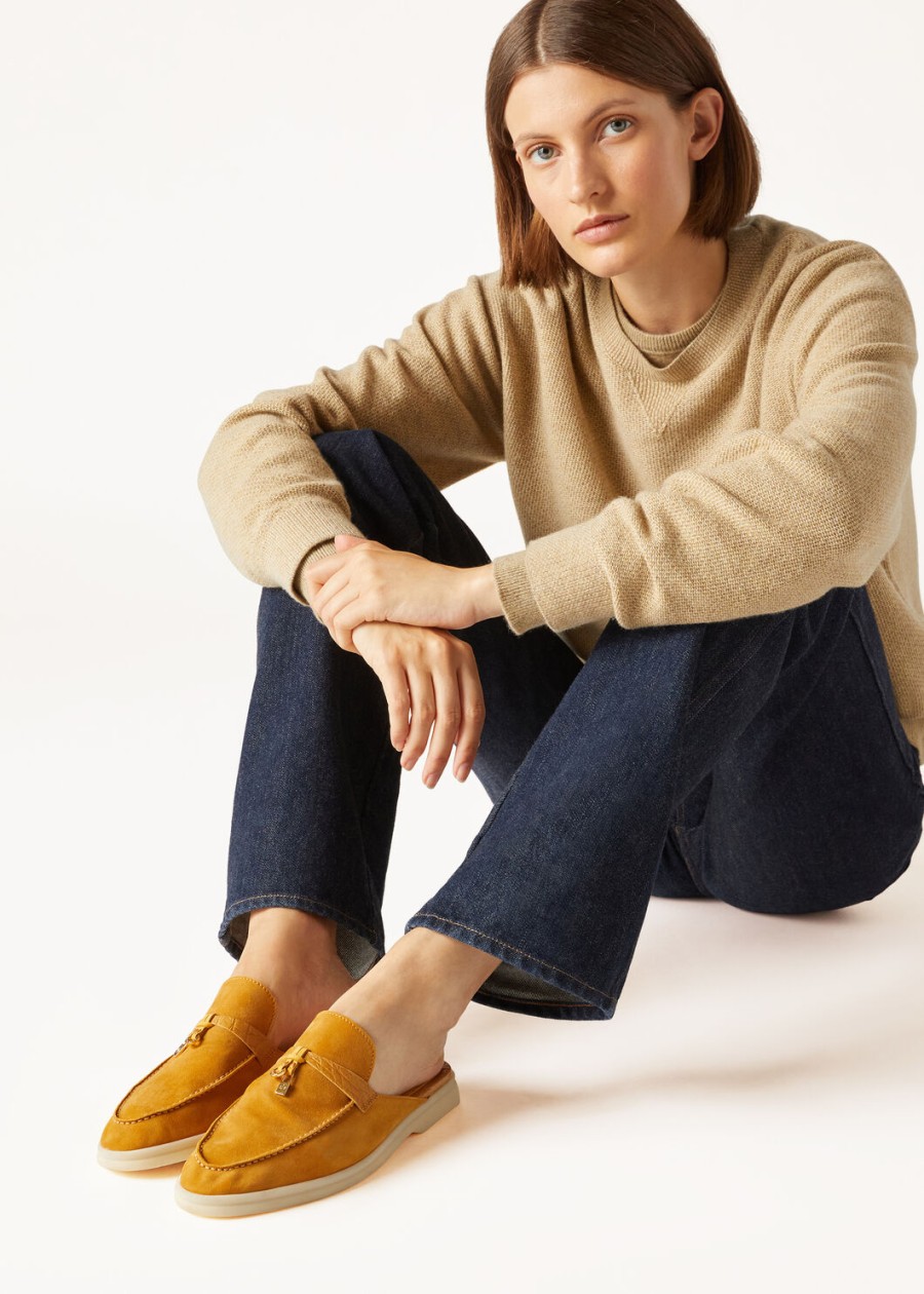 nautical charms walk babouche loafers suède cinnamon cafe
