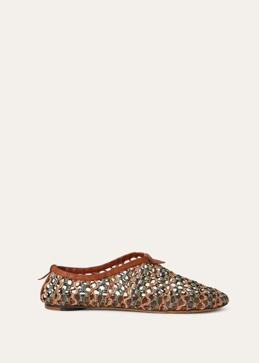 floaty flat loafers van microvezel resortstijl meerkleurig