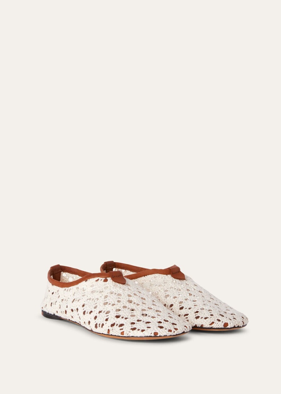soepele platte loafers van fluweelwitte technische stof