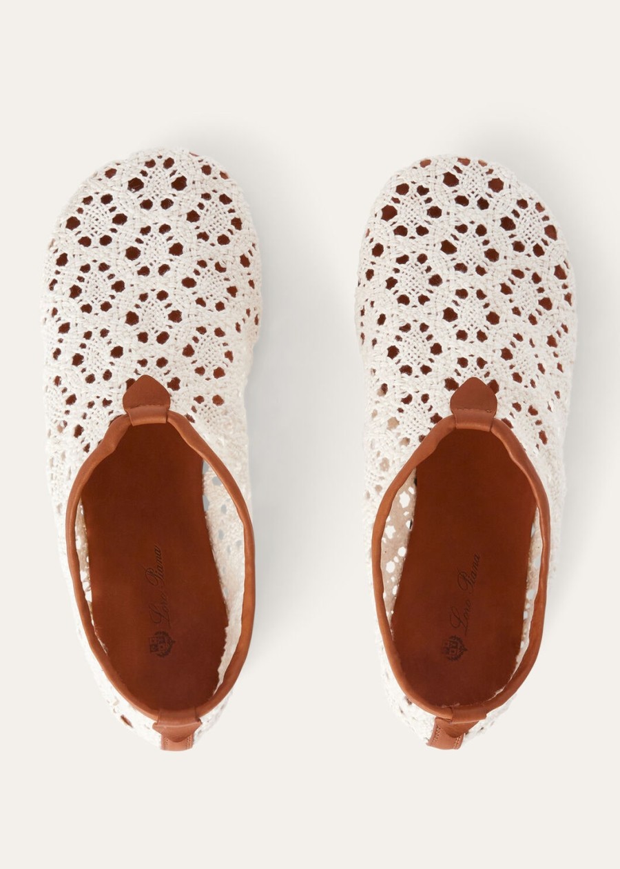 soepele platte loafers van fluweelwitte technische stof