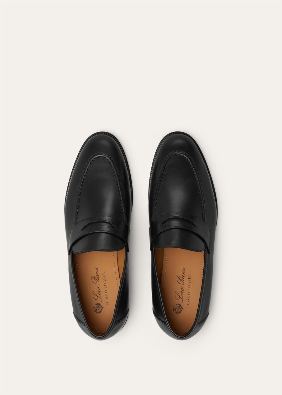 sergio loafers van zwart kalfsleer