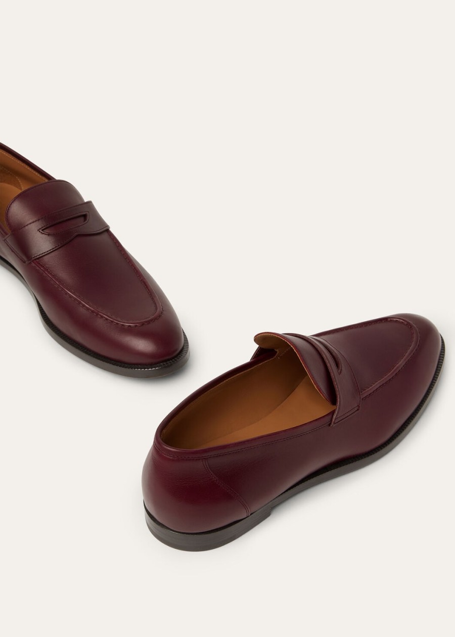 sergio loafers van kalfsleer diep bordeauxrood