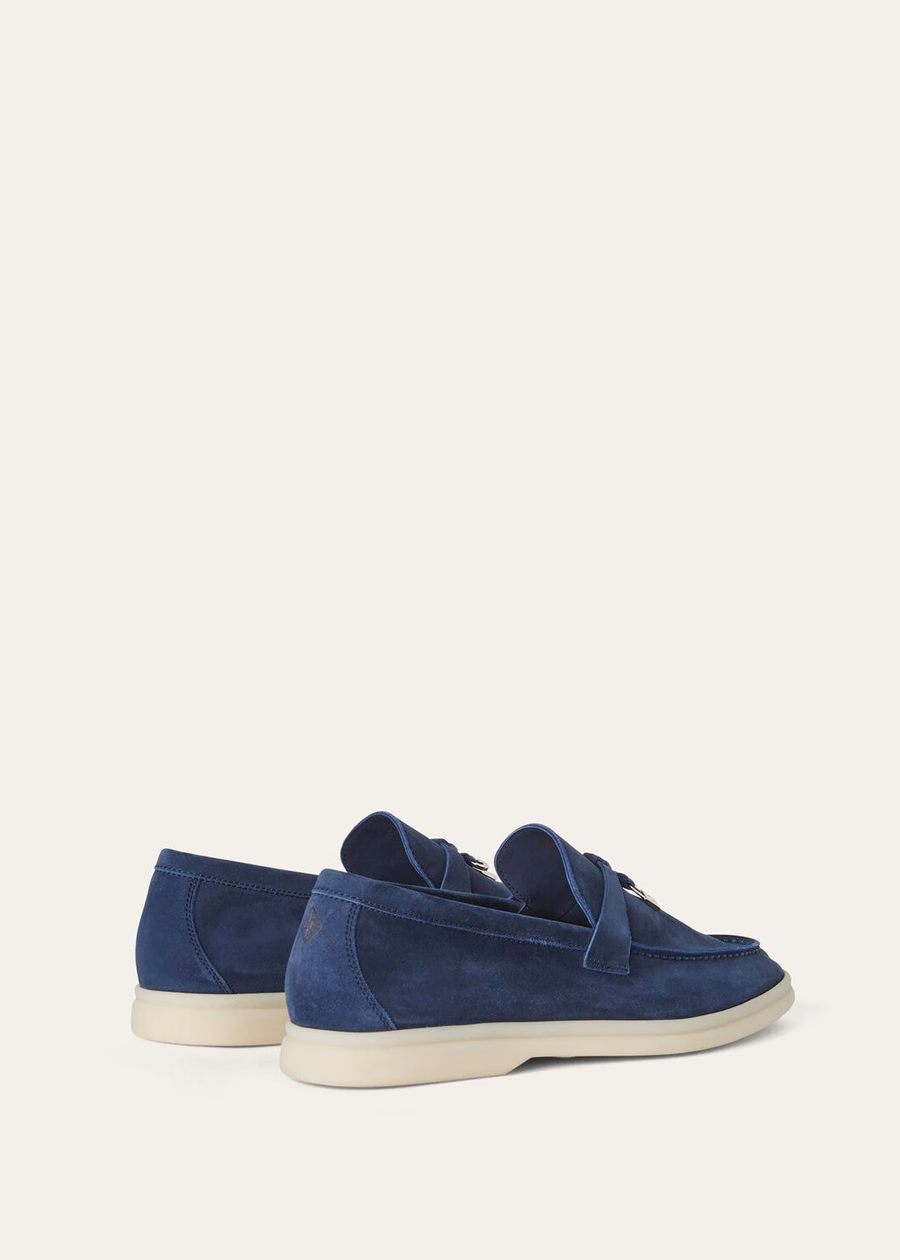 Summer Charms Walk Loafers Suède Echt Donkerblauw