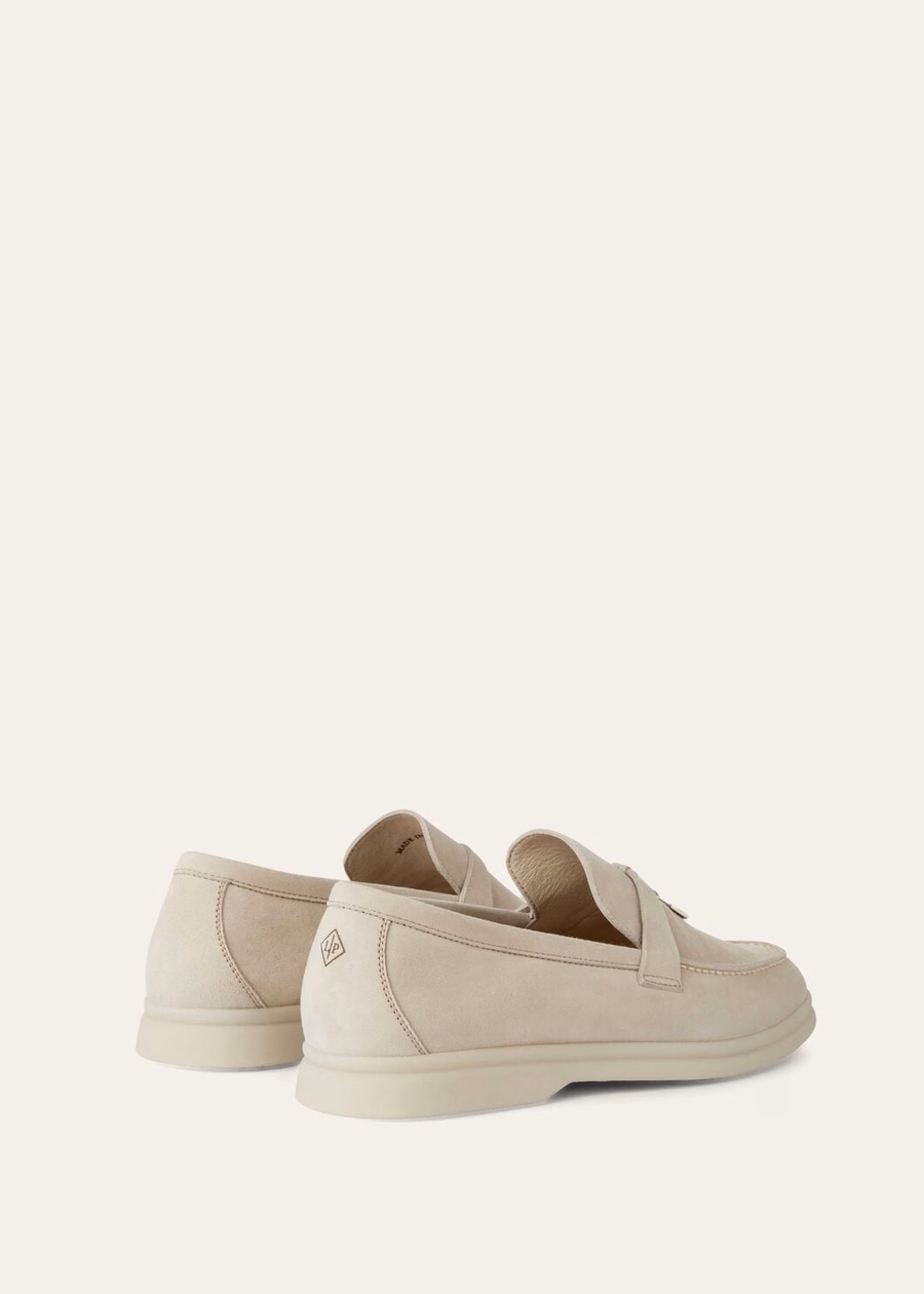 Summer Charms Walk Loafers Suede Powder Pearl