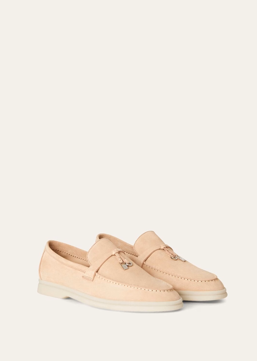Summer Charms Walk Loafers Suède Roze Zand
