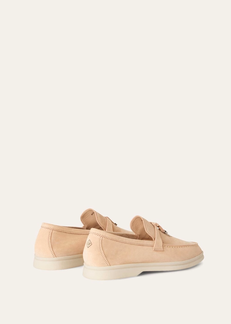 Summer Charms Walk Loafers Suède Roze Zand