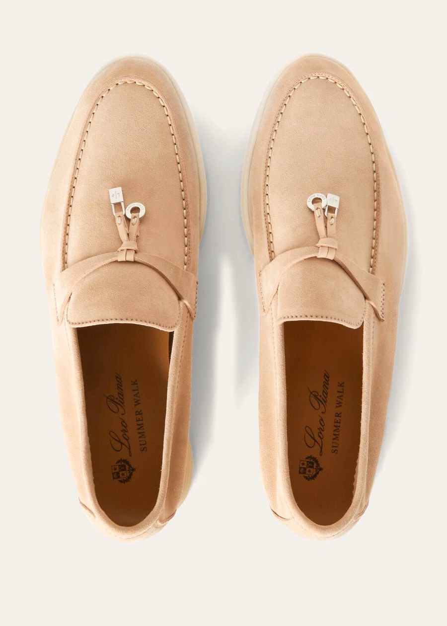 Summer Charms Walk Loafers Suède Roze Zand
