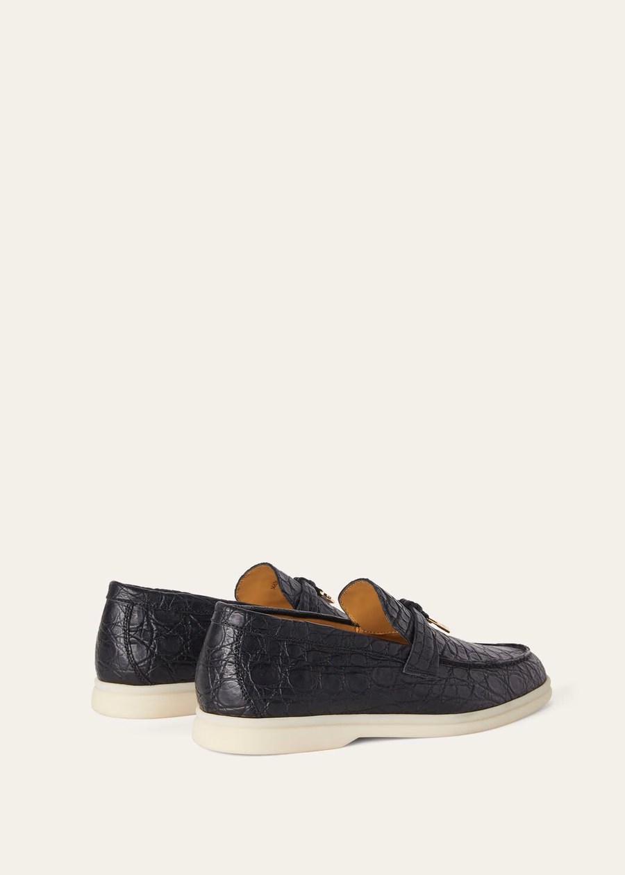 Summer Charms Walk Loafer Caiman Zwart Leer
