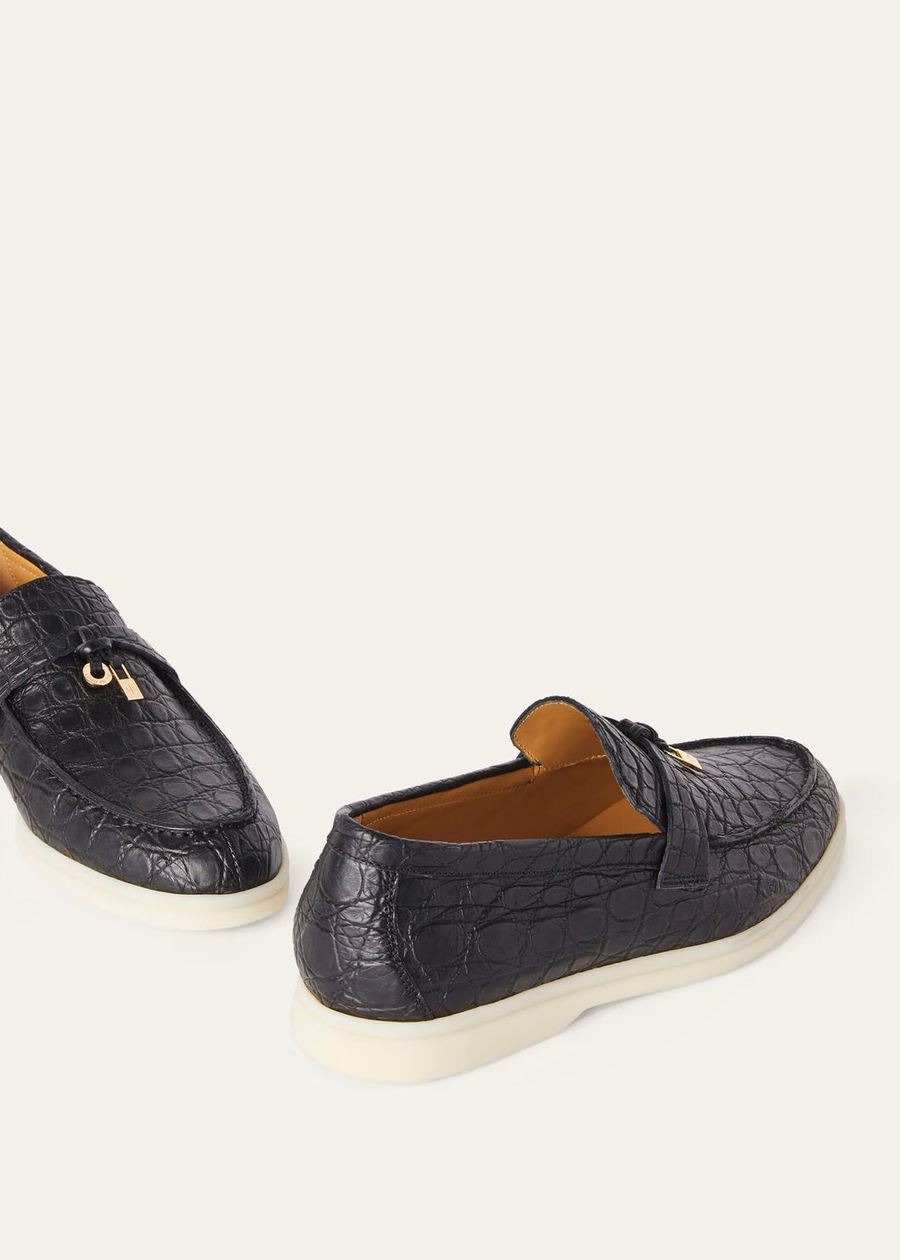 Summer Charms Walk Loafer Caiman Zwart Leer