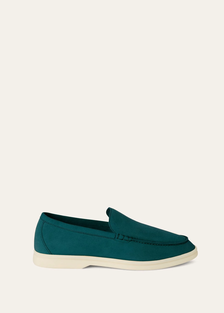 Summer Walk loafers van suède in Agano-groen