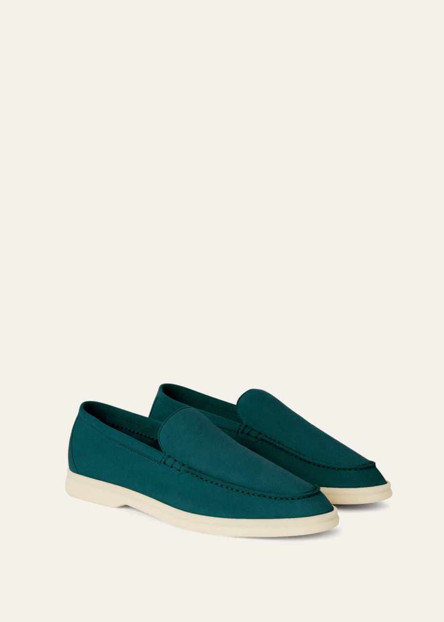 Summer Walk loafers van suède in Agano-groen