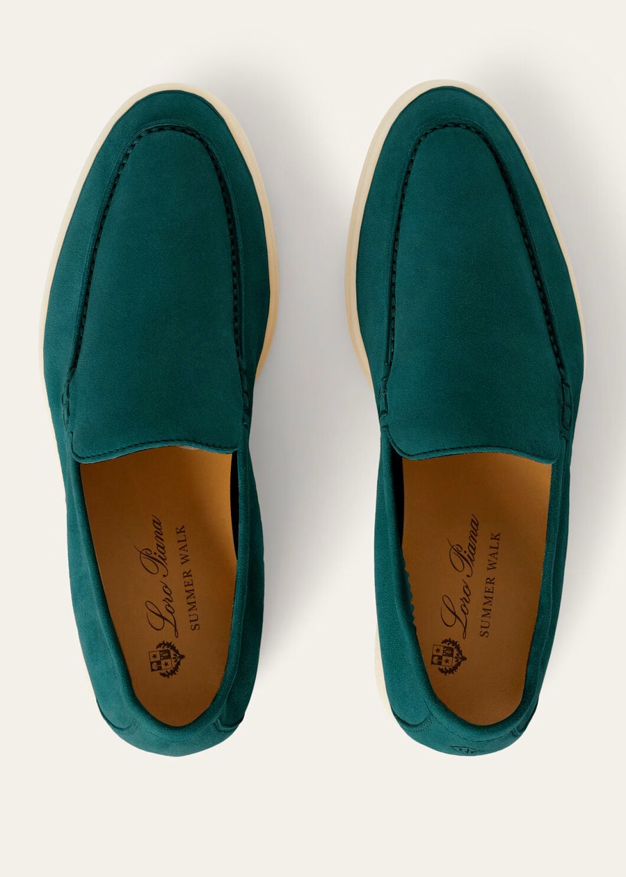 Summer Walk loafers van suède in Agano-groen