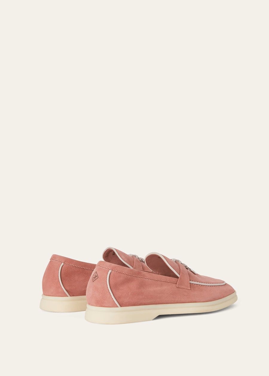 Summer Charms Walk Loafer Suède Geitenleer Oud Blush