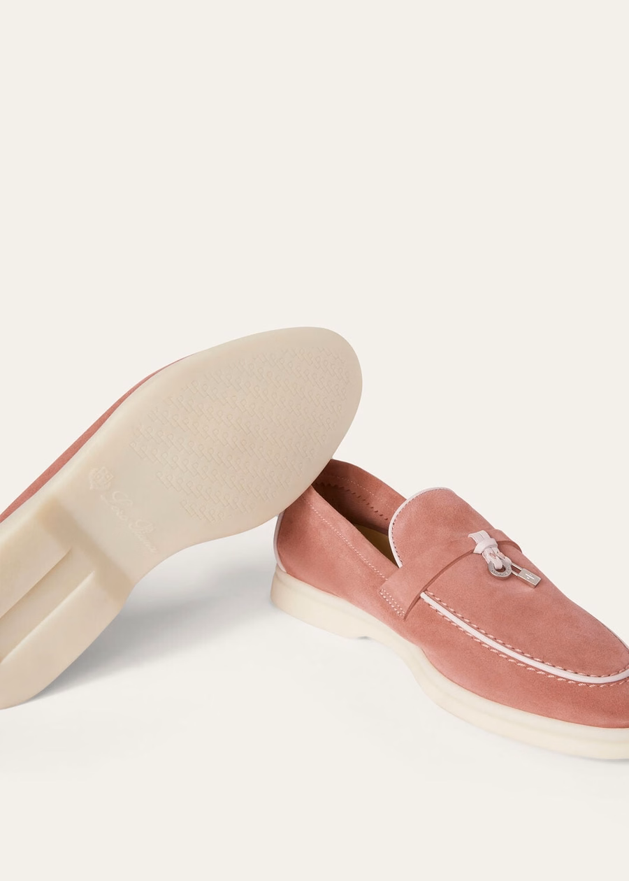 Summer Charms Walk Loafer Suède Geitenleer Oud Blush