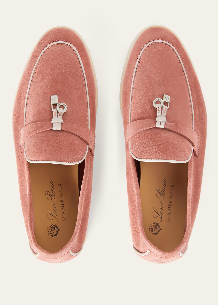 Summer Charms Walk Loafer Suède Geitenleer Oud Blush