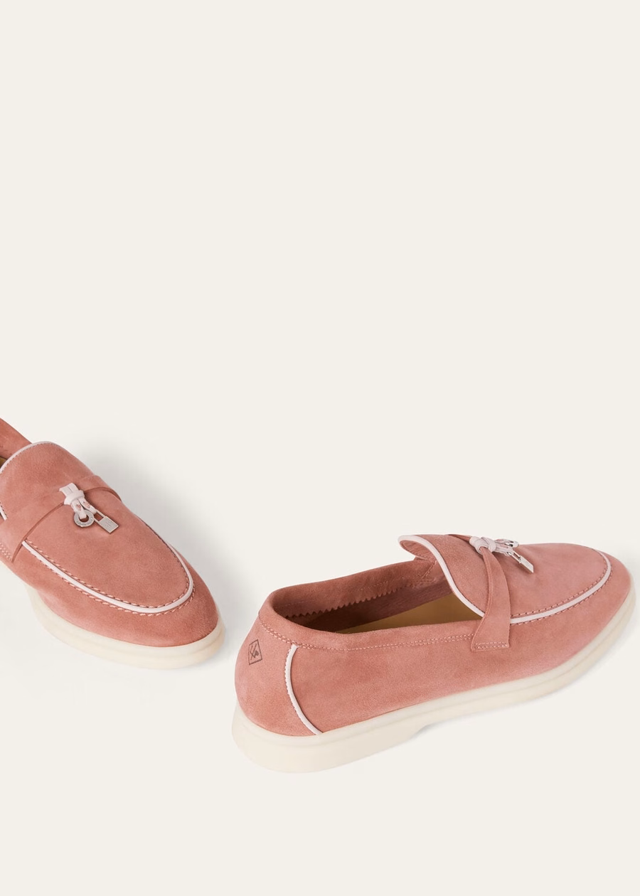 Summer Charms Walk Loafer Suède Geitenleer Oud Blush