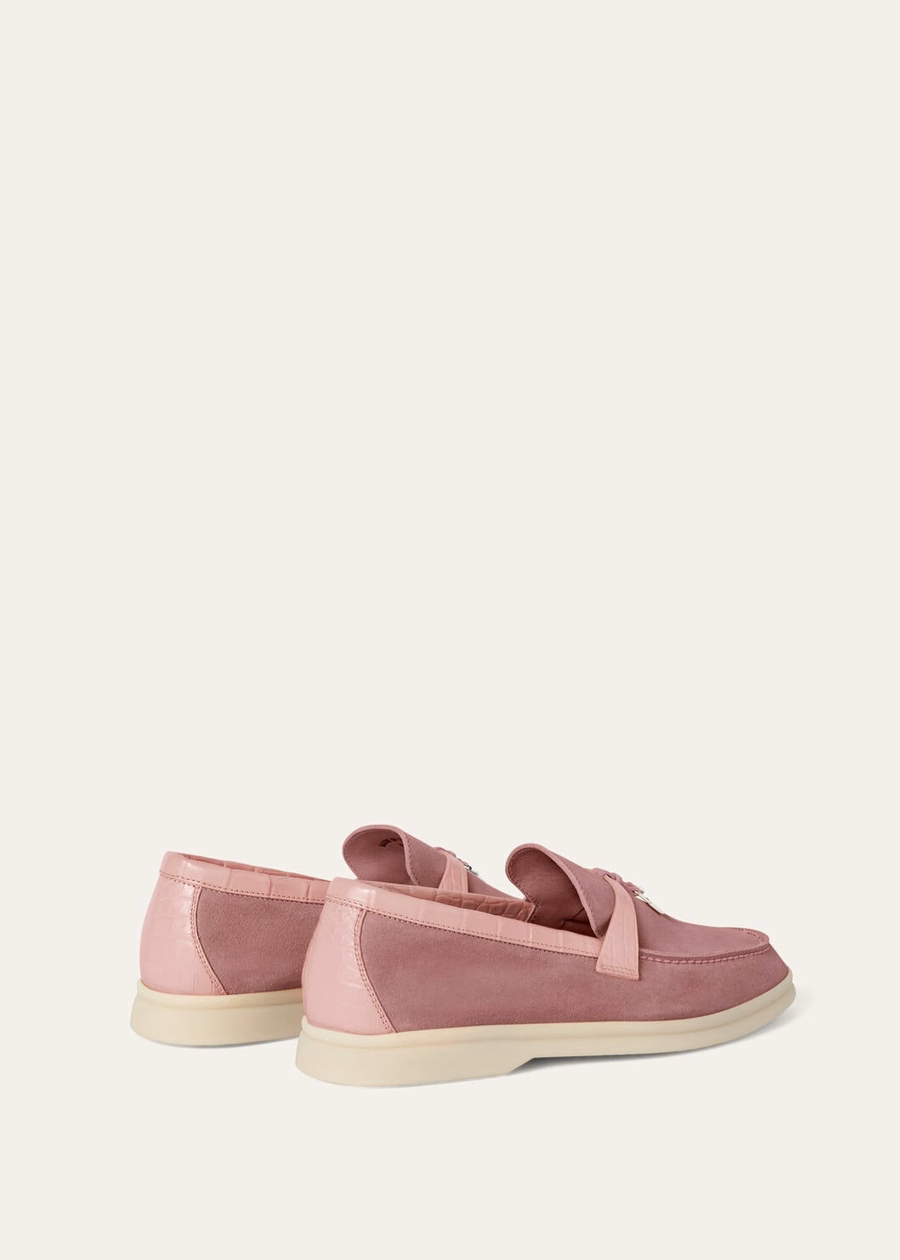 Summer Charms Walk Loafer Suède Noisette Rose